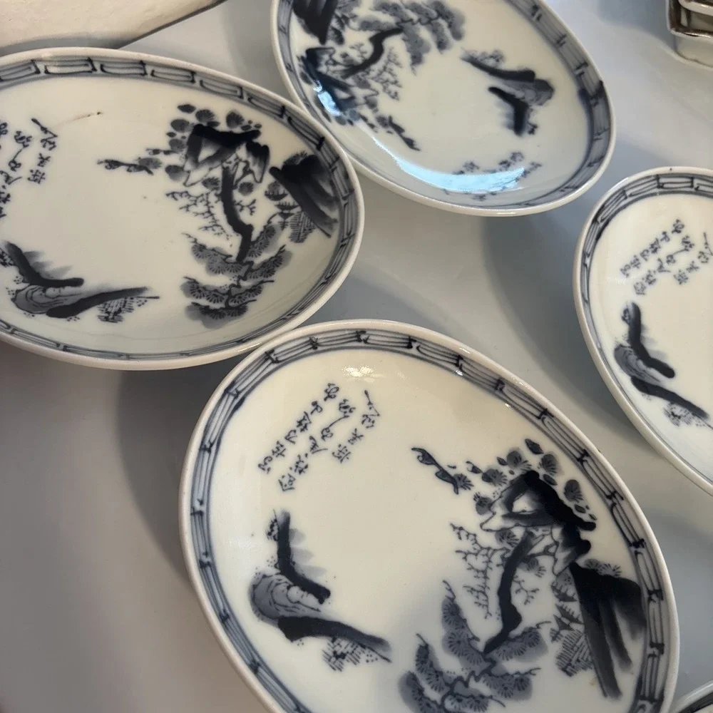 Japanese‎ Made Oval Dish Set Of 8